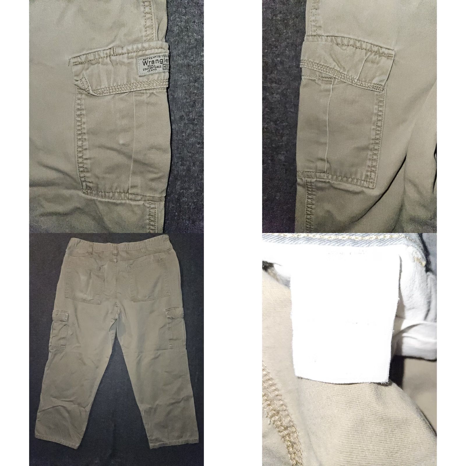 Wrangler Wrangler Cargo Pants Men's 38x30 Khaki Mid Rise Casual Workwear Size US 38 / EU 54 - 8 Thumbnail