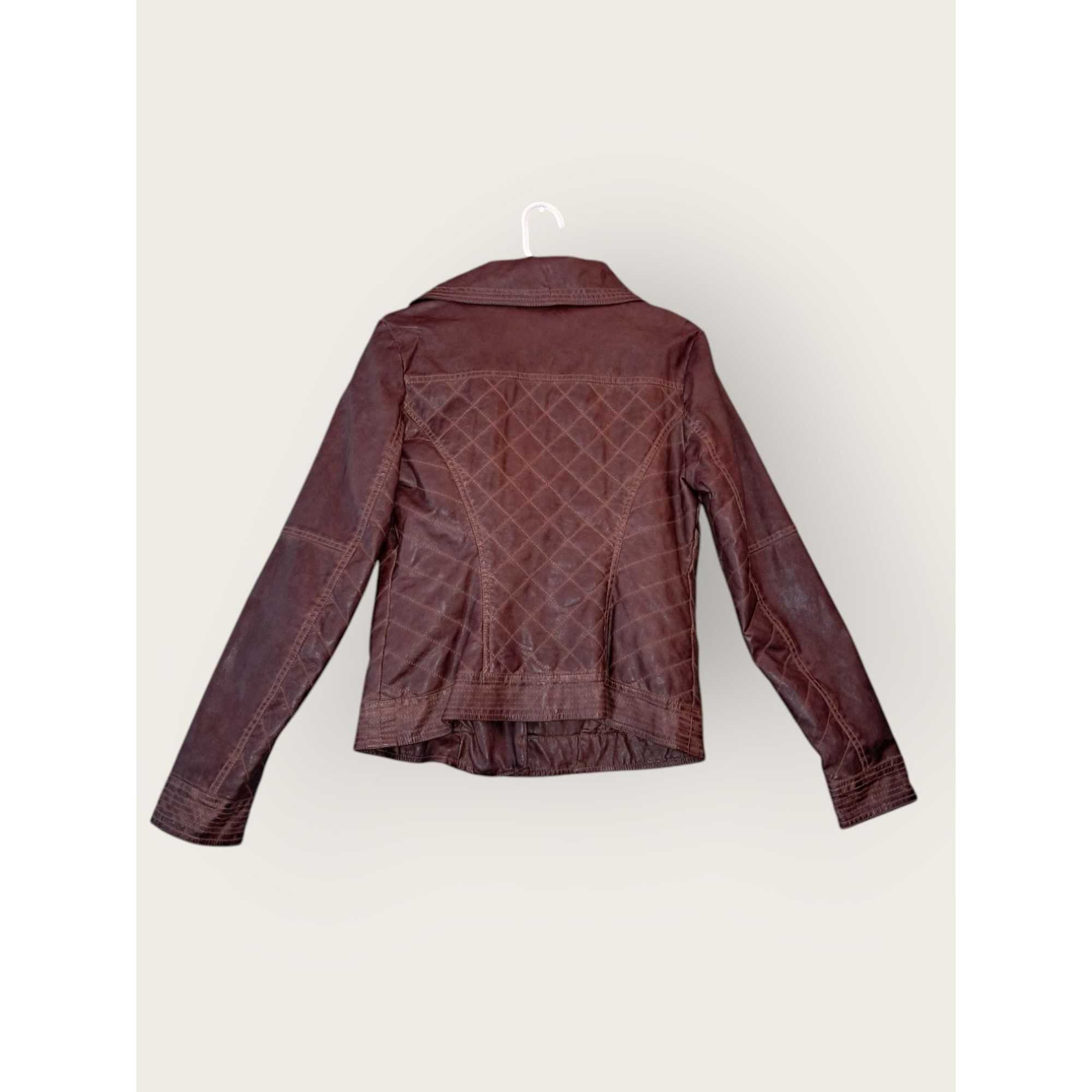 Guess Guess Women's Deep Brown Faux Leather Jacket Size Medium Size M / US 6-8 / IT 42-44 - 3 Thumbnail