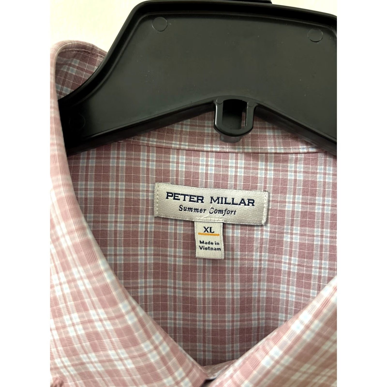 Peter Millar Peter Millar Summer Comfort Shirt Mens XL Pink Blue Plaid Button Up Pocket L/S Size US XL / EU 56 / 4 - 6 Thumbnail