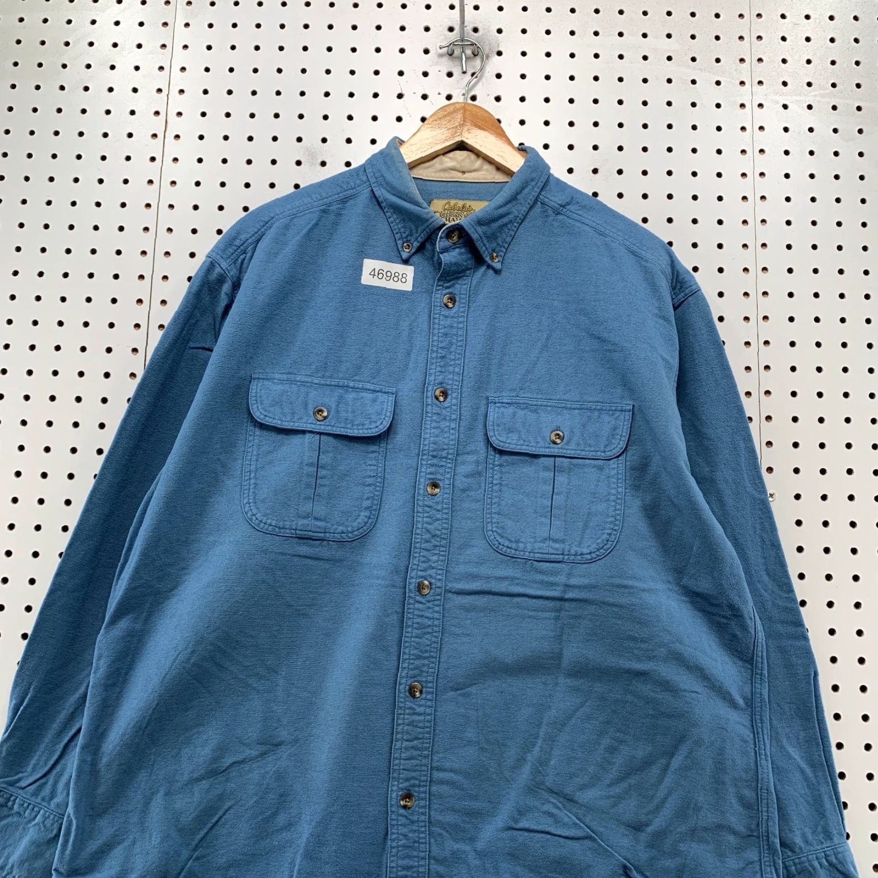 Vintage Cabela's Chamois Button Shirt Mens Large Blue Deerskin Soft Long Sleeve Outdoor Shirt Size US L / EU 52-54 / 3 - 4 Thumbnail