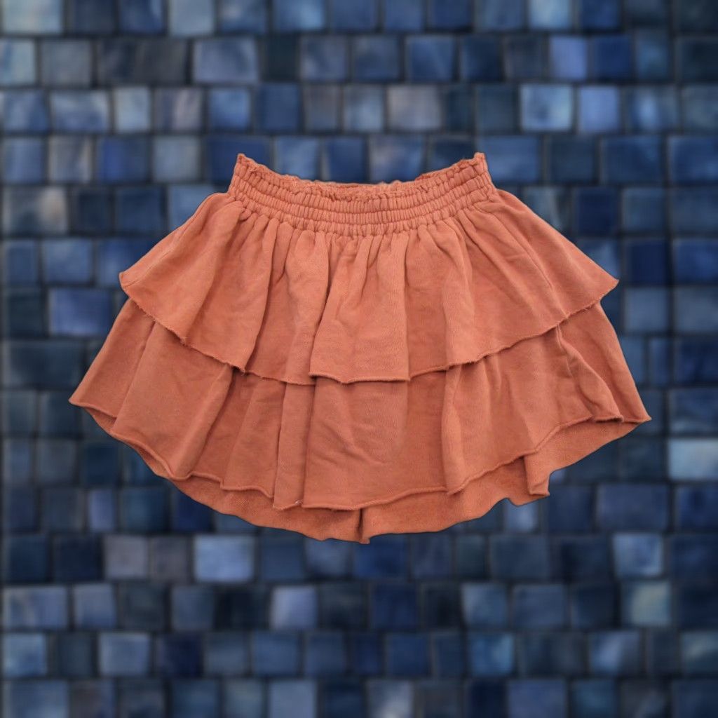 Vintage Aerie Skirt Women Short Cotton Orange Elastic Waist Size S Boho Beach 90s Style Womens Size 28" / US 6 / IT 42 - 1 Thumbnail