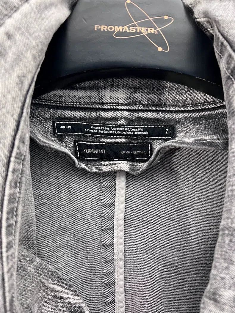 Julius Julius Water-washed distressed stand-up collar biker denim Size US XL / EU 56 / 4 - 8 Thumbnail