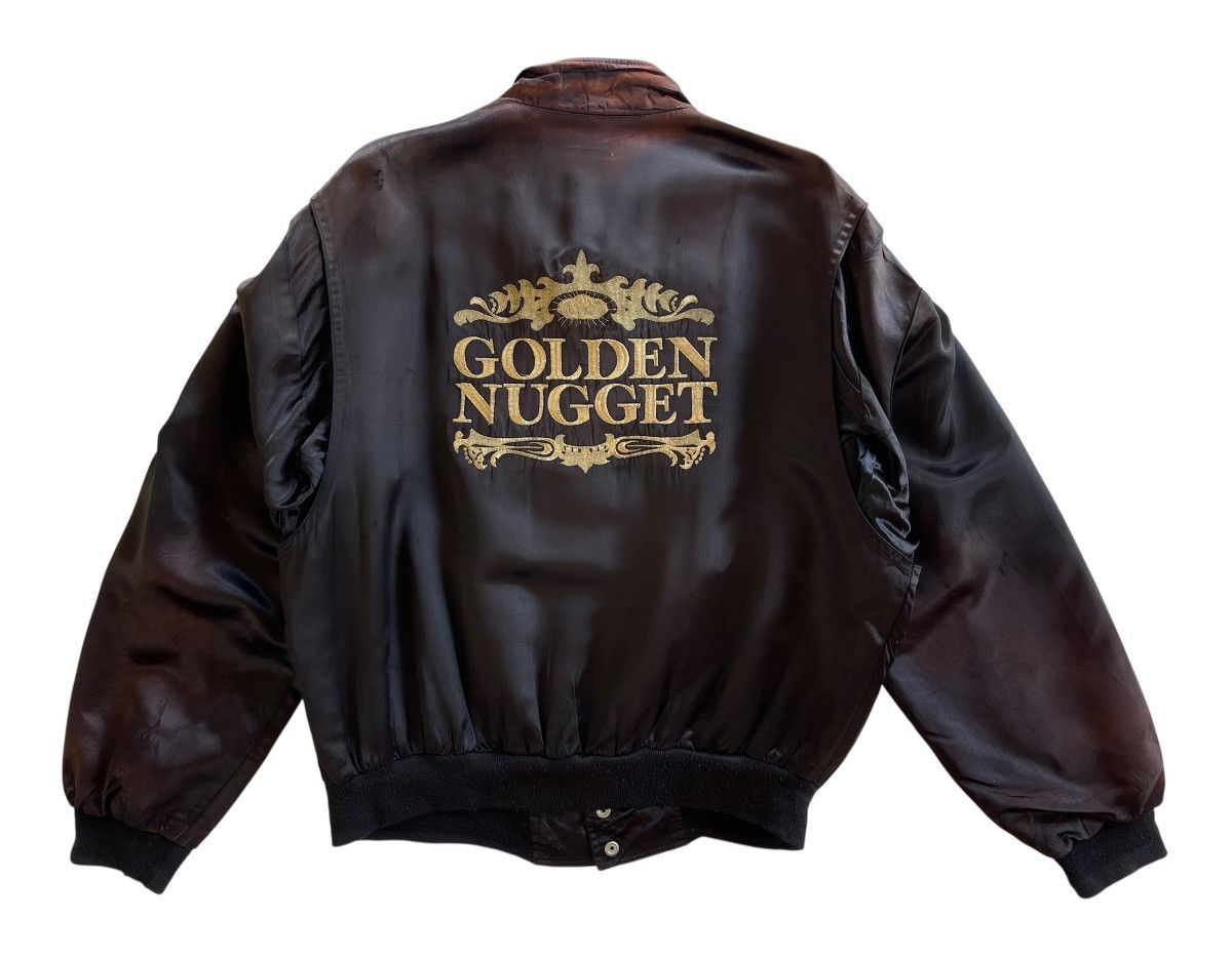Vintage 80s Golden Nugget Satin Bomber Jacket Size US L / EU 52-54 / 3 - 6 Thumbnail