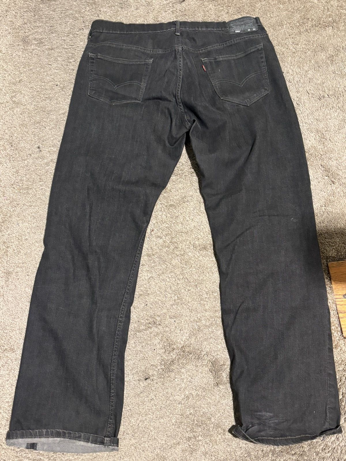 Levi's Vintage Clothing Levi’s 569 Faded Dark Wash Jeans – Straight Fit – 36x34 Size US 36 / EU 52 - 5 Thumbnail