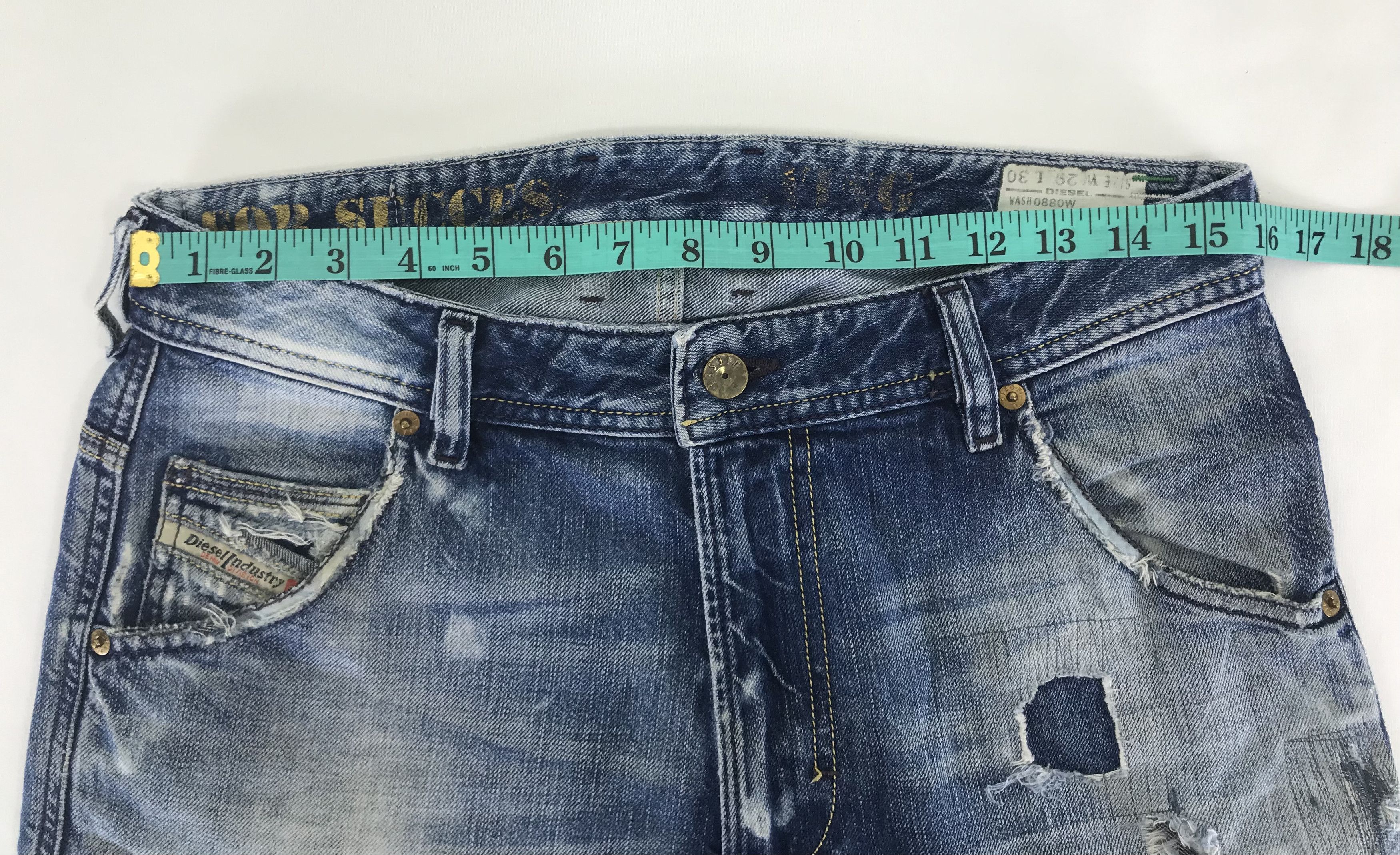 Diesel Vintage Diesel Distressed Denim Faded Blue Jeans Size US 29 - 15 Thumbnail