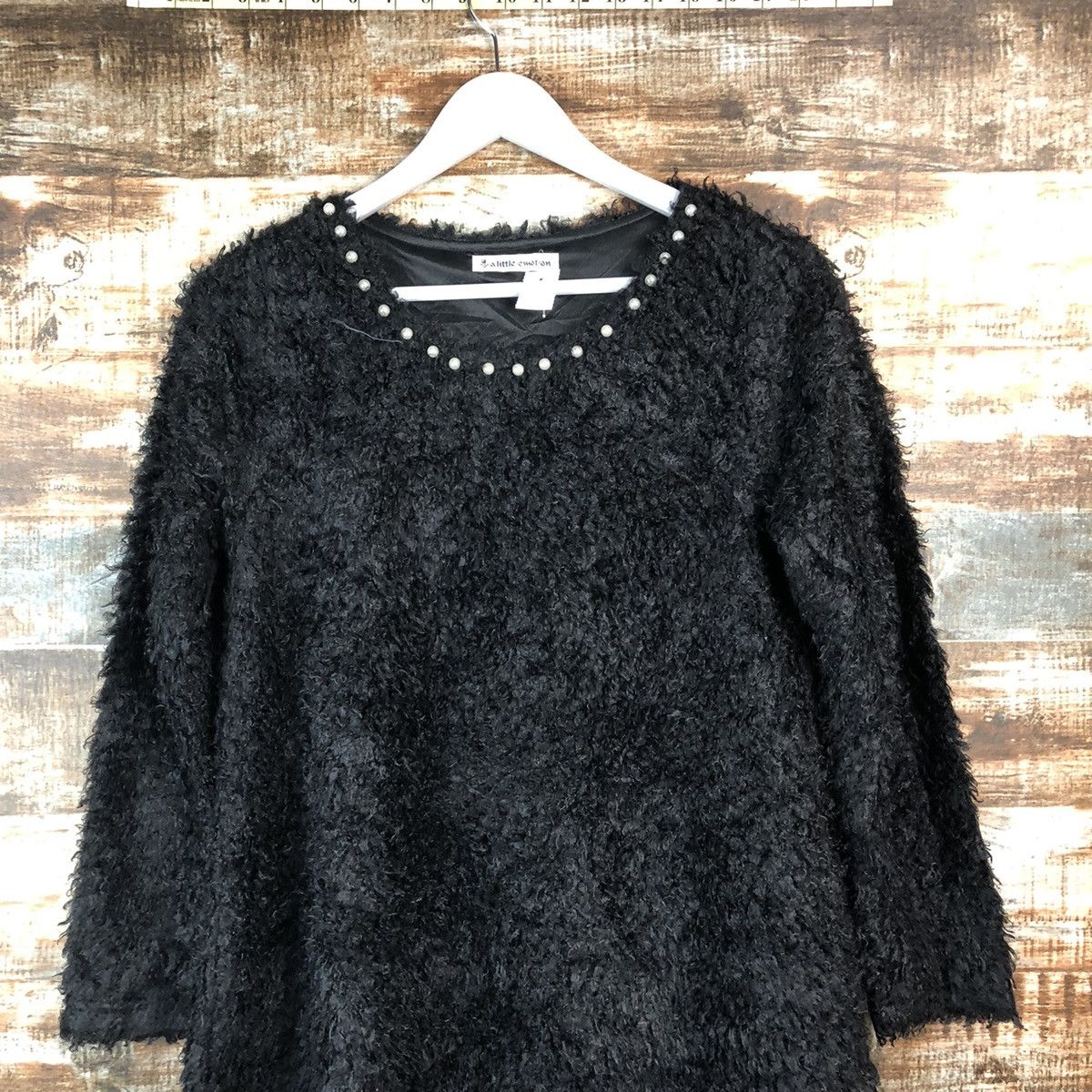 Homespun Knitwear × Japanese Brand DLL A Little Emotion Black Mohair Knitwear #C059 Size S / US 4 / IT 40 - 2 Thumbnail