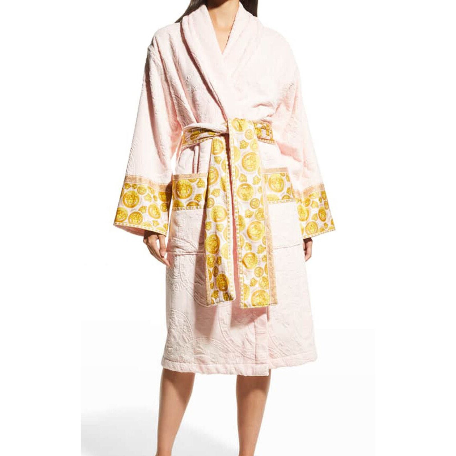 Versace Versace Medusa Cotton Terry Bath Robe Rose Medium ZACJ00008 Size ONE SIZE - 3 Thumbnail