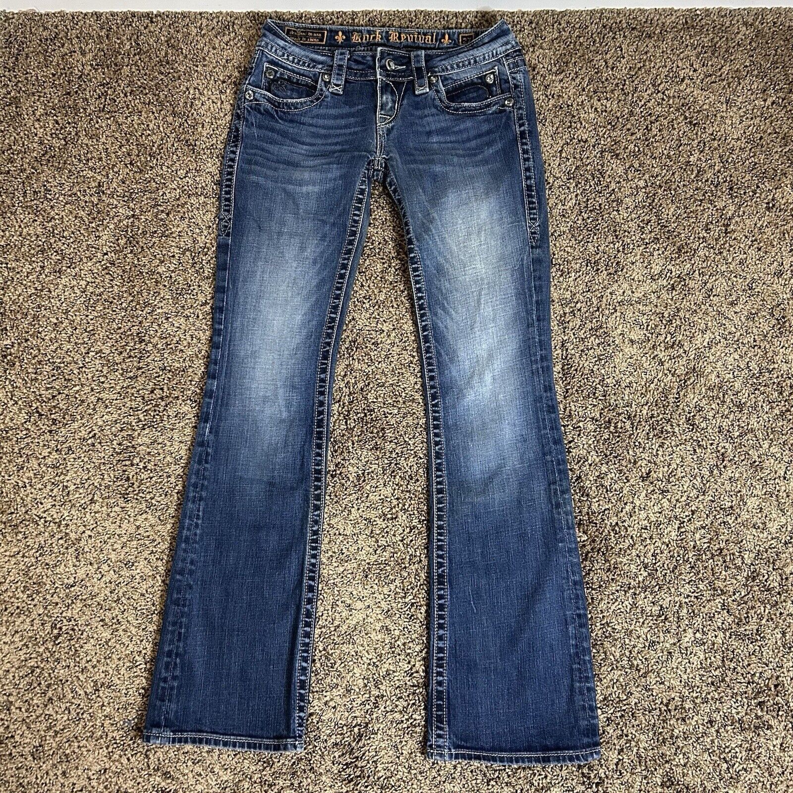 Rock Revival Rock Revival Women Evelyn Bt Cut Jeans Bling Women Size 27 Size 27" / US 4 / IT 40 - 1 Thumbnail