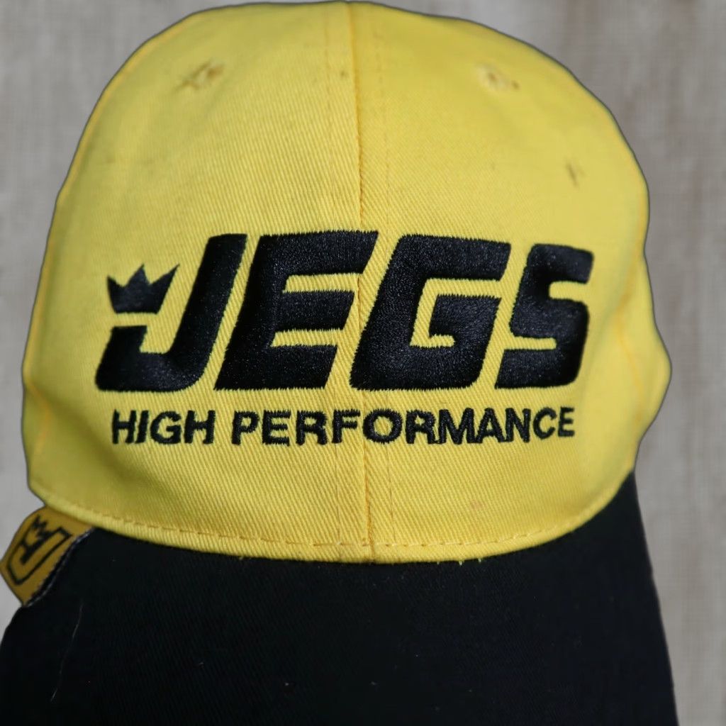 Vintage JEGS High Performance Hat Promo Cap Jegs.com Adjustable Yellow Black Baseball Cap Unisex Adults Mens Women s? Size ONE SIZE - 1 Thumbnail