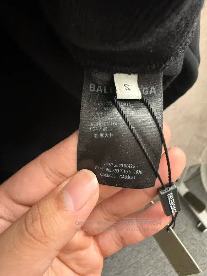 Balenciaga Balenciaga Crew Letter Printed Hooded Sweatshirt Black Size US S / EU 44-46 / 1 - 5 Thumbnail