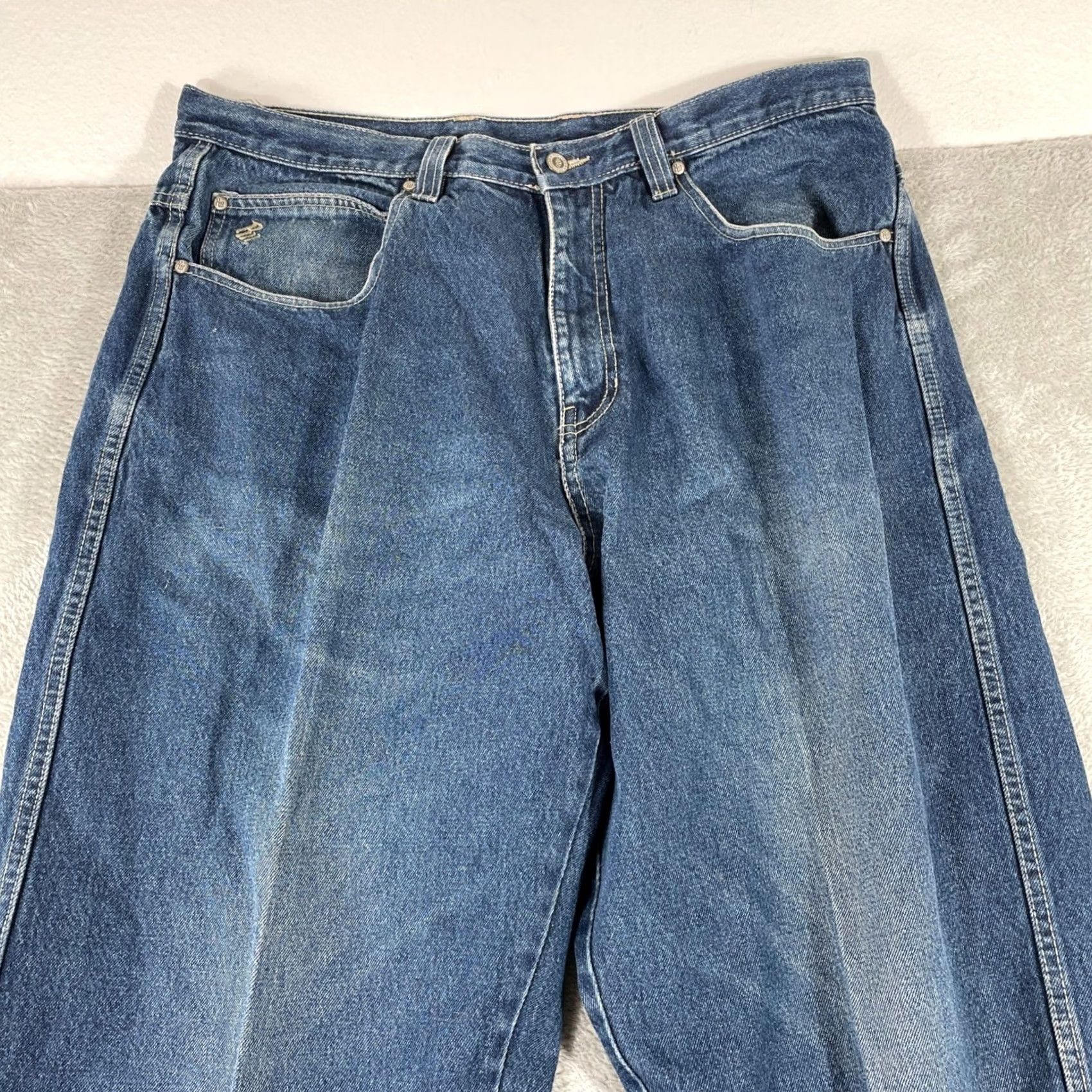 Rocawear Rocawear Jeans Mens 40x34 Blue Baggy Loose Fit Embroidered Denim Y2K Skater Hip Hop 90s Vintage Relaxed Wide-Leg Jeans Mens Size US 40 / EU 56 - 6 Thumbnail