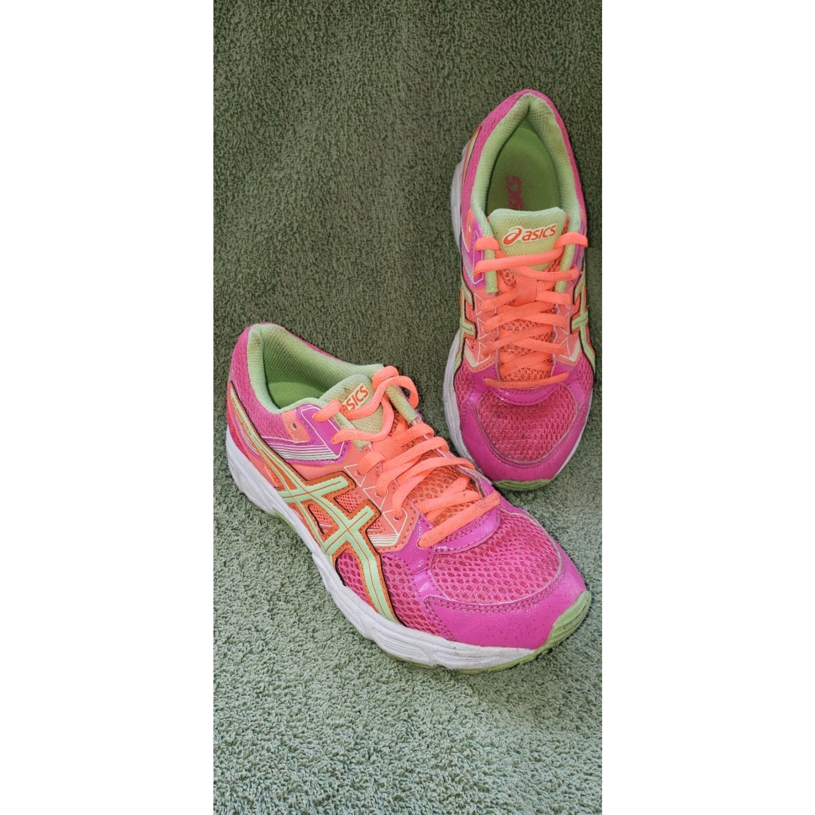 Asics VINTAGE ASICS Gel Contend 3 Women's 4M Pink Mint Green Running Exercise Walking Shoes C566N Mens Womens Girls Size US 4 / IT 34 - 2 Thumbnail