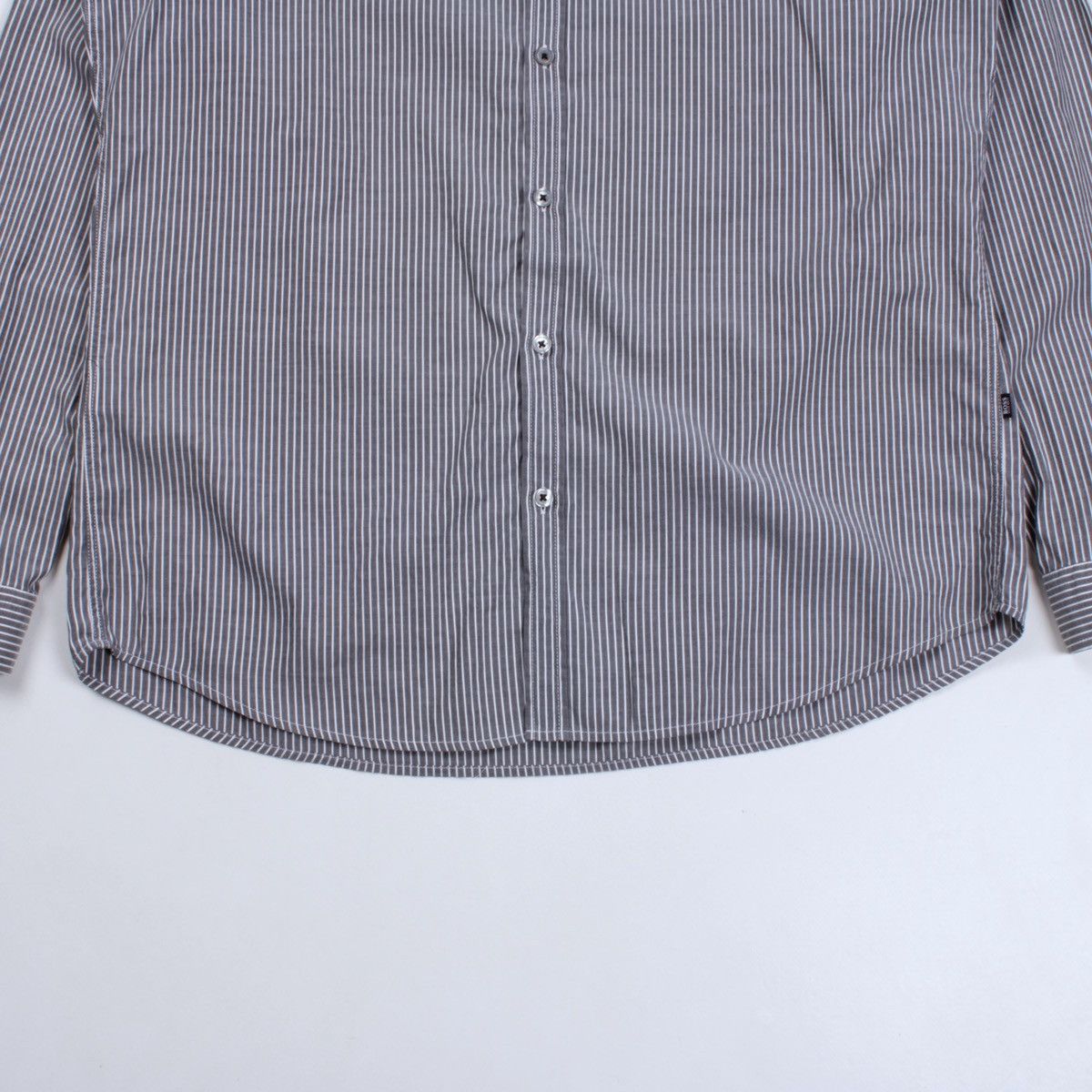 Designer × Hugo Boss HUGO BOSS Lorenzo Striped Gray White Shirt Dress Casual Size US L / EU 52-54 / 3 - 5 Thumbnail