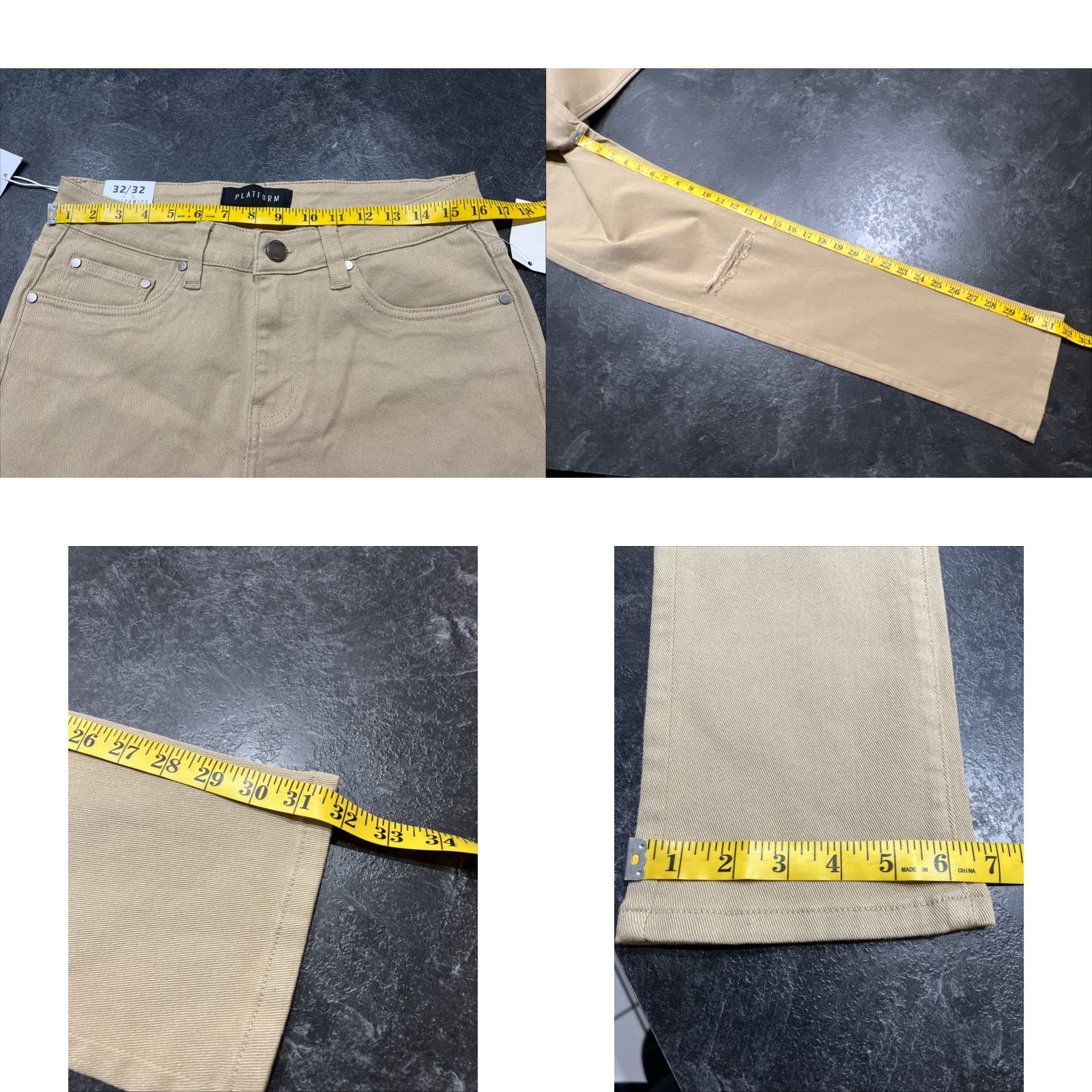 Denime Platform 100 Women Jeans Slim Stretch Denim Khaki 32x32 Pants Size 24" / US 00 / IT 34 - 8 Thumbnail