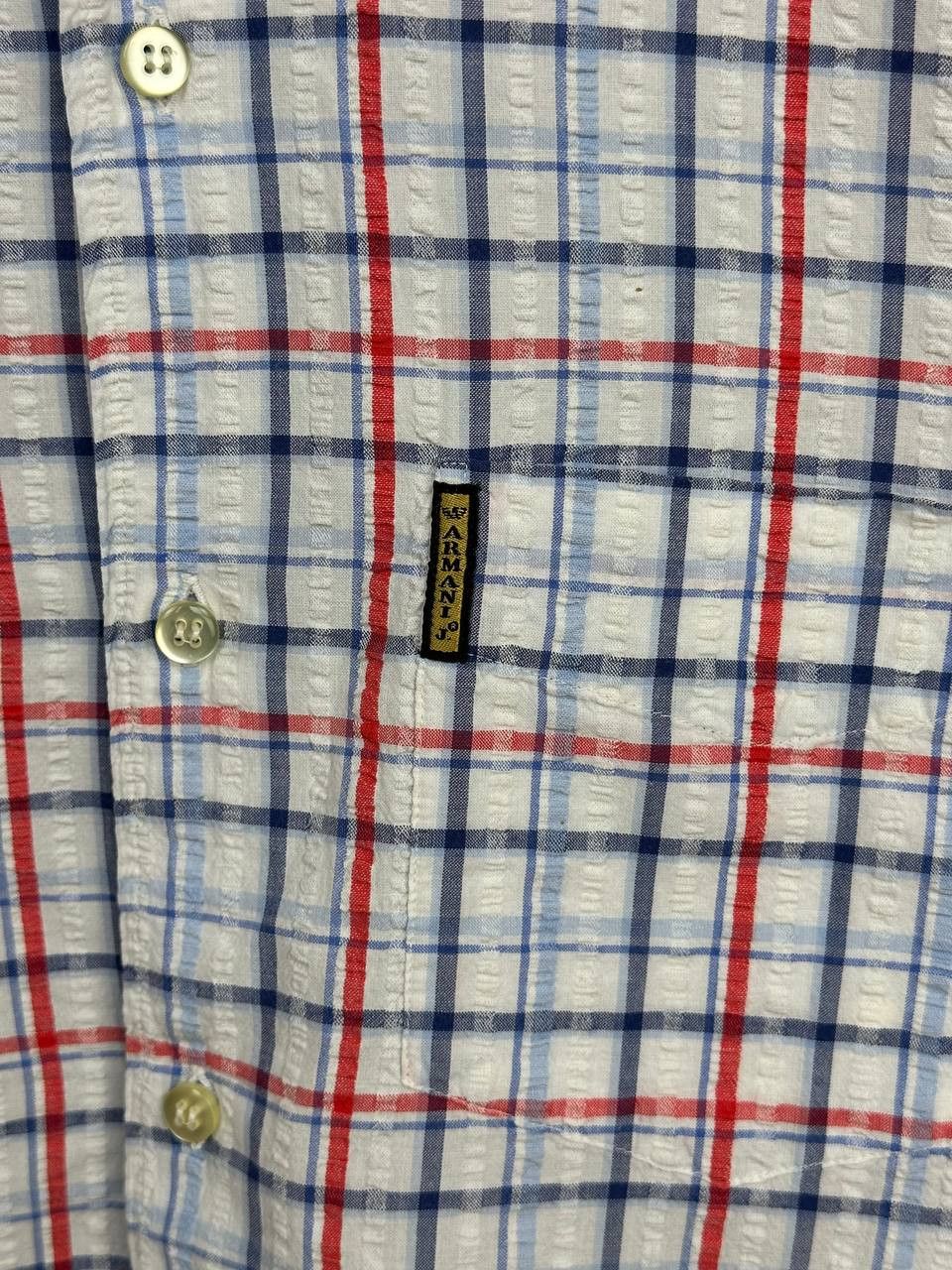 Giorgio Armani Armani Jeans Vintage Check Button Up Shirt Textured Pattern Size US XL / EU 56 / 4 - 10 Thumbnail