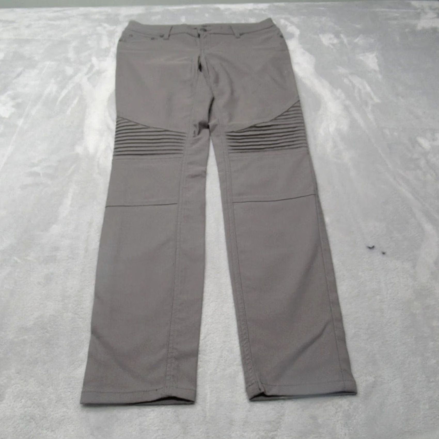 Prana prAna Brenna Moto Pants Women 6 Gray Stretch Skinny Zip Fly Mid Rise Rain Nylon Size 28" / US 6 / IT 42 - 5 Thumbnail