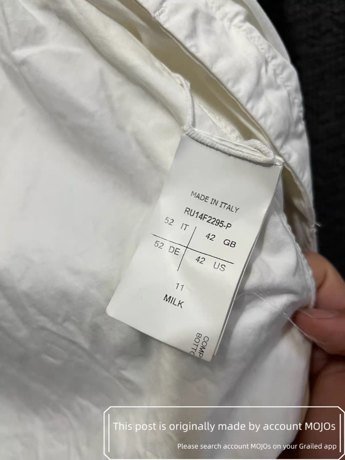 Rick Owens Sz 52 Rick Owens 14AW Moody White Shirt Jacket mojos1223 Size US L / EU 52-54 / 3 - 8 Thumbnail