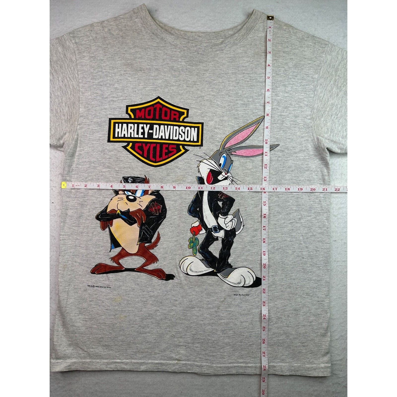 Harley Davidson VTG 1993 Harley Davidson X Looney Tunes Bugs & Taz T-Shirt Size US L / EU 52-54 / 3 - 12 Thumbnail