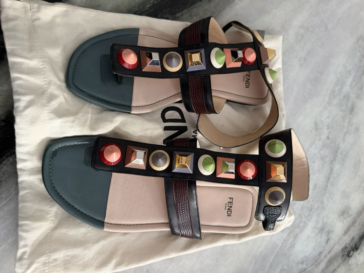 Fendi Fendi Studded gladiator leather sandal Size US 6.5 / IT 36.5 - 2 Thumbnail