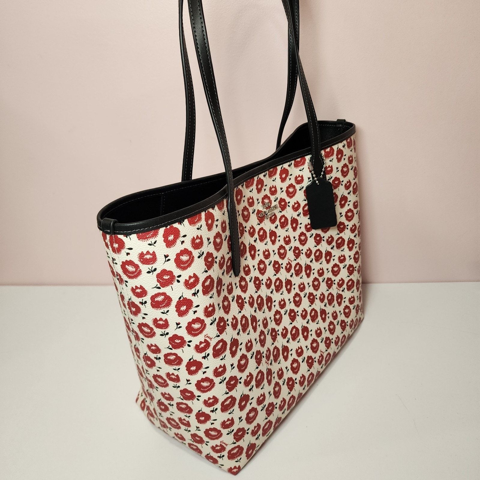 Coach NWT COACH CBI50 City Tote Bag Floral Print Red Multi Size ONE SIZE - 4 Thumbnail