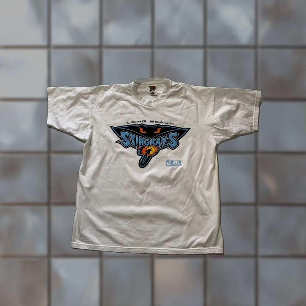 Vintage VTG 1997-98 90s ABL Long Beach Stingrays T-Shirt XL Shirt Mens Size US XL / EU 56 / 4 - 1 Thumbnail