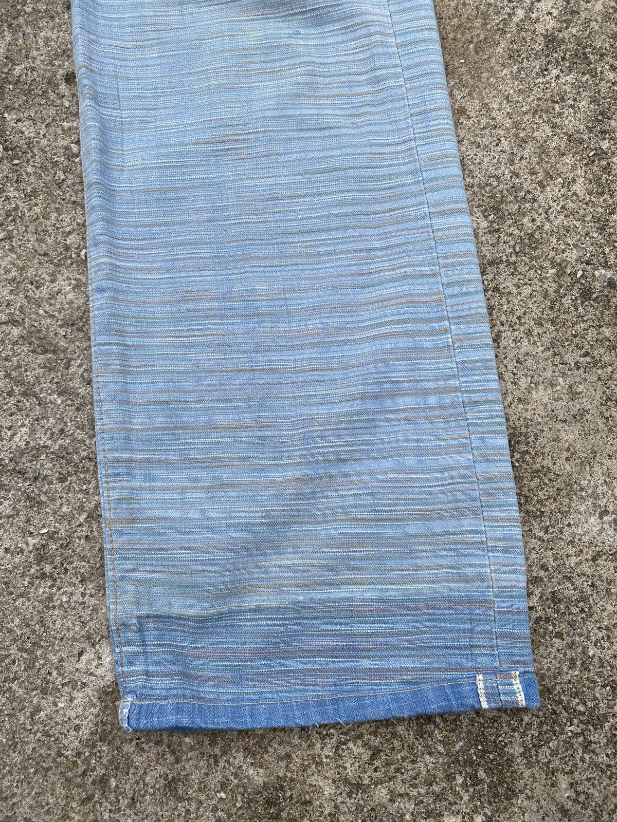 Edwin × Japanese Brand × Tornado Mart 1990s - Edwin Green Selvadge Woven Pinstripes Denim Size US 31 - 7 Thumbnail
