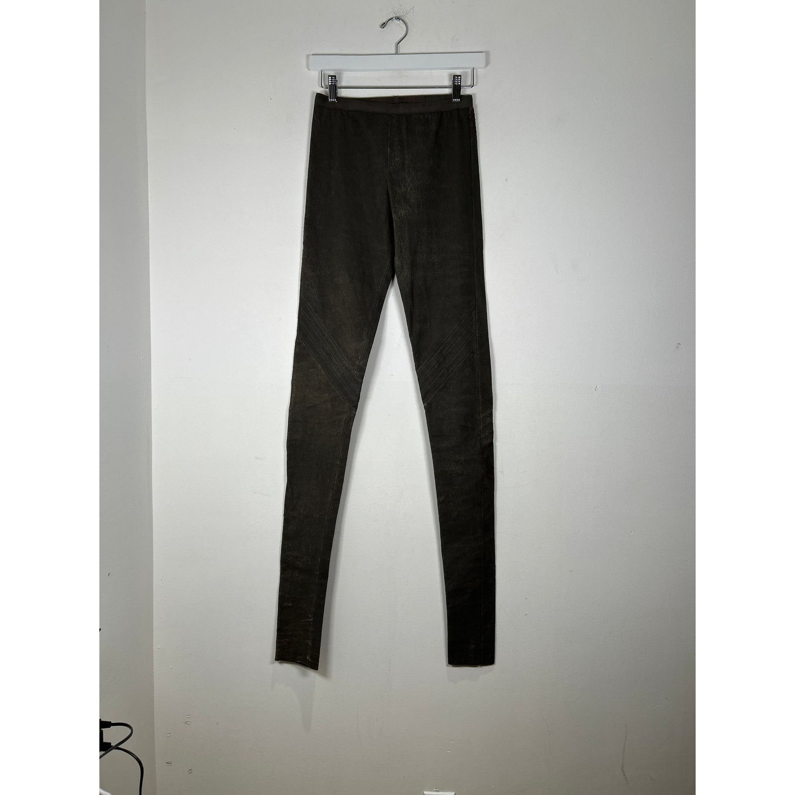 Rick Owens FW11 Limo Dust Blistered Leather Biker Leggings