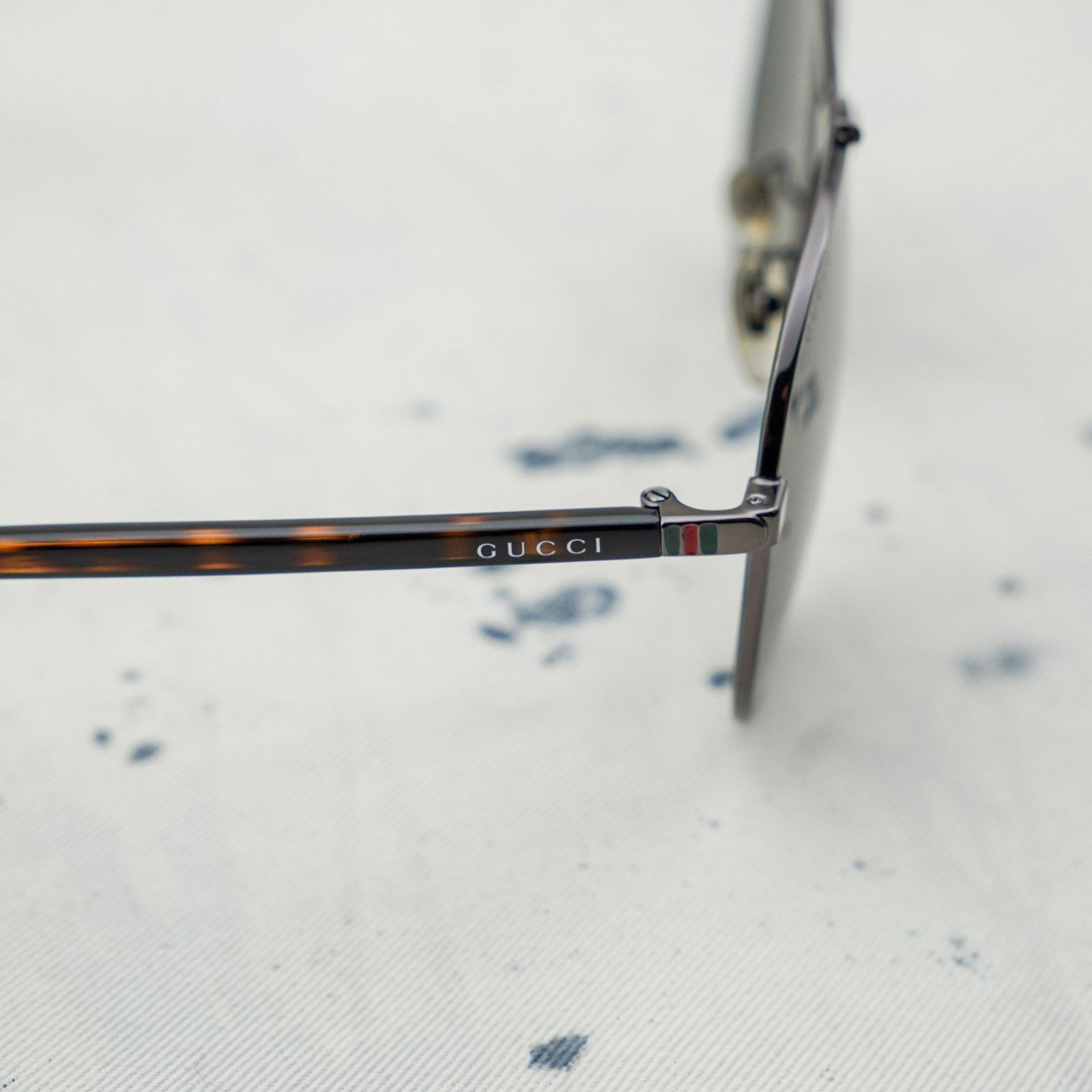 Gucci Gucci gg 0043 tortoiseshell web stripe logo pilot sunglasses Size ONE SIZE - 6 Thumbnail