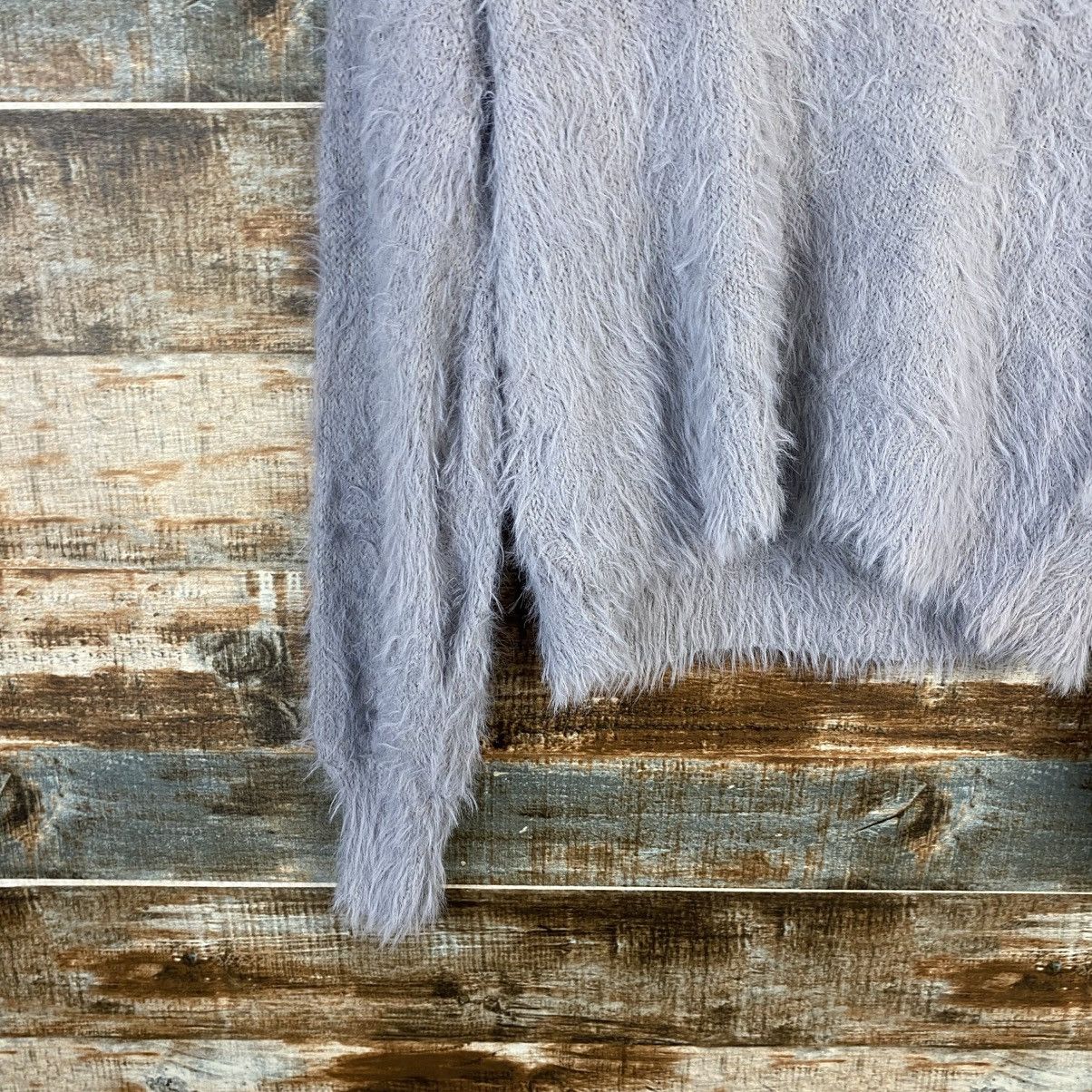 Japanese Brand DL Saltanse Gray shaggy fur Mohair Knitwear #C1096 Size M / US 6-8 / IT 42-44 - 15 Thumbnail