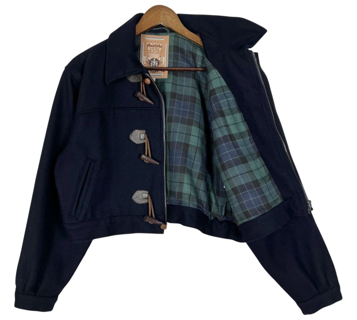 Japanese Brand × Vintage Vintage Anolitta Crop Duffle Jacket In Navy Size M / US 6-8 / IT 42-44 - 3 Thumbnail