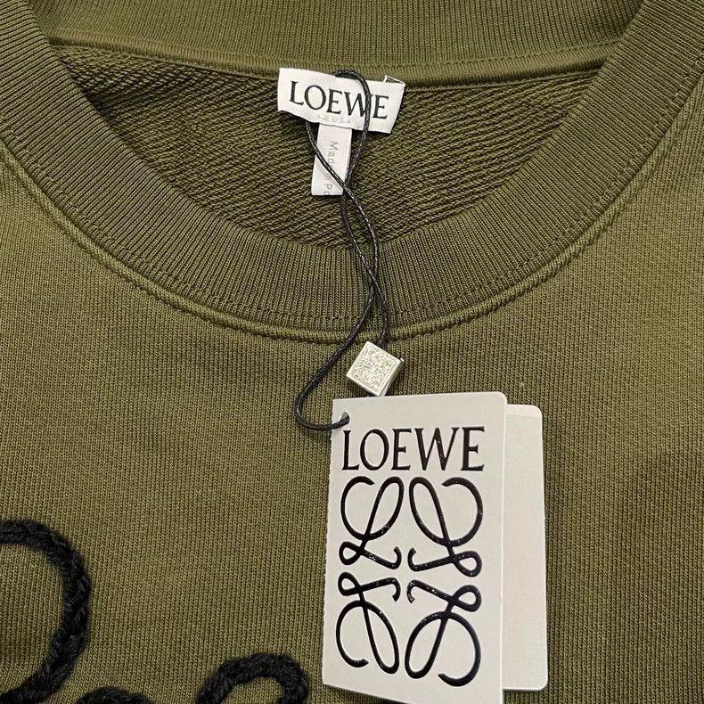 Loewe LOEWE New signature logo round neck hoodie in dark green Size XS / US 0-2 / IT 36-38 - 6 Thumbnail