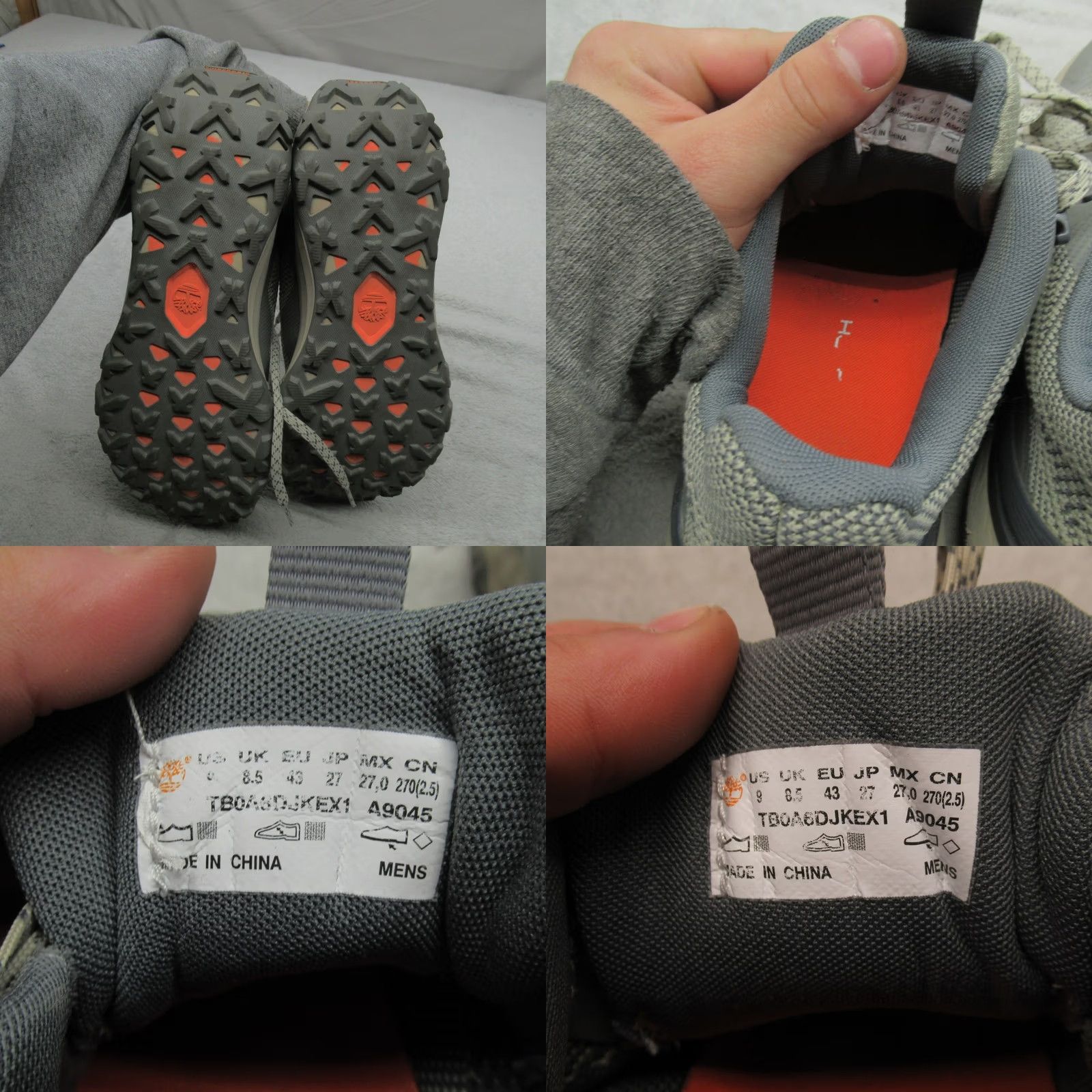 Timberland Timberland Mens Sneakers Grey Motion Access Low Lightweight Knit Athletic Casual Walk Hiking Shoes Mens 9 Grey Size US 9 / EU 42 - 8 Thumbnail