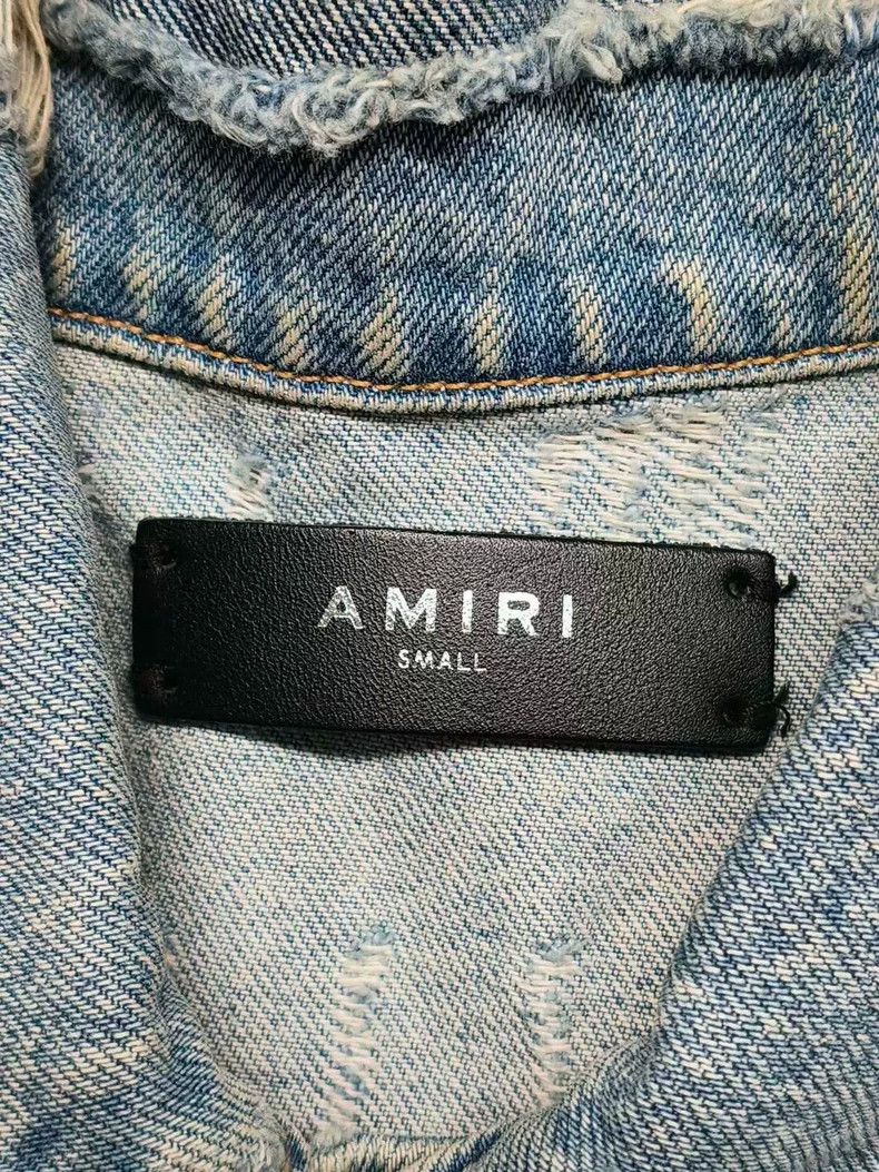Amiri Amiri 18ss Palm tree palm rendering destroyed denim jacket Size US S / EU 44-46 / 1 - 3 Thumbnail
