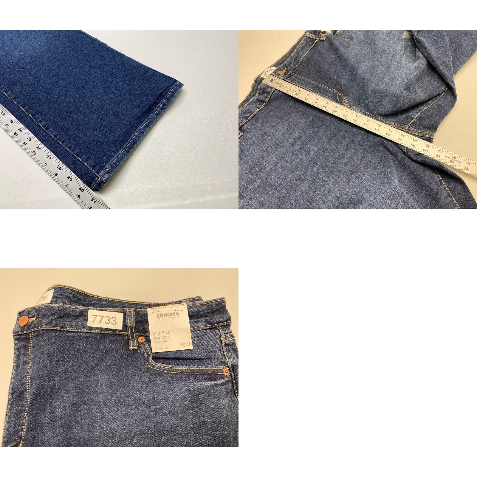 Vintage VINTAGE NWT Womens Plus Jeans 26W 46x31 Sonoma Jeans Bootcut Mid Rise Dark Wash NEW Size 26" / US 2 / IT 38 - 8 Thumbnail
