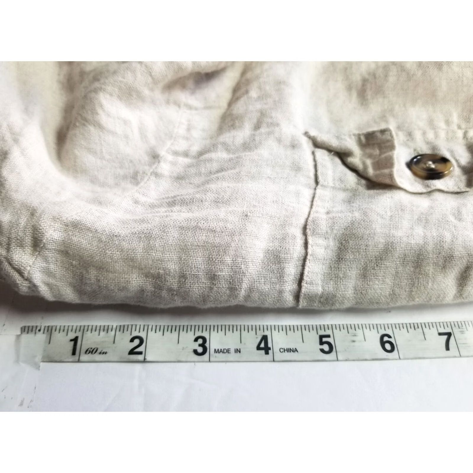 Vintage Hester & Orchard Tunic Beige Top Linen Blend Size XL 3/4 Sleeve Blouse Women Size XL / US 12-14 / IT 48-50 - 3 Thumbnail