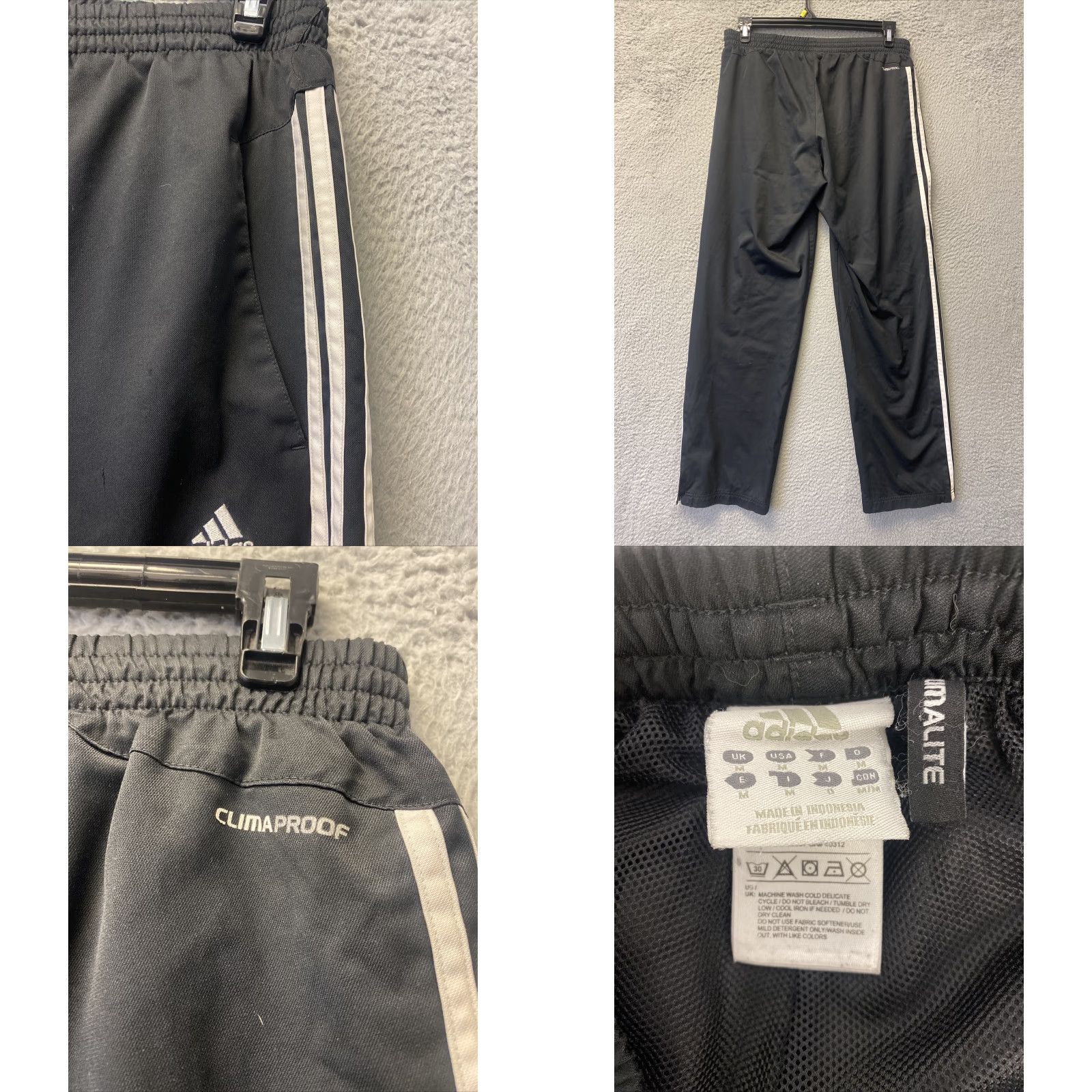 Adidas VINTAGE Adidas Men’s Sweatpants Medium Black White Striped Running Basketball Activewear Size US 31 - 8 Thumbnail