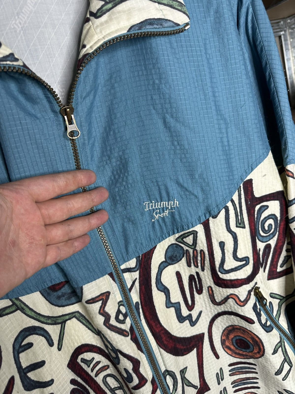 Other Vintage 90s Triumph Motorcycles Windbreaker Jacket Size US L / EU 52-54 / 3 - 3 Thumbnail