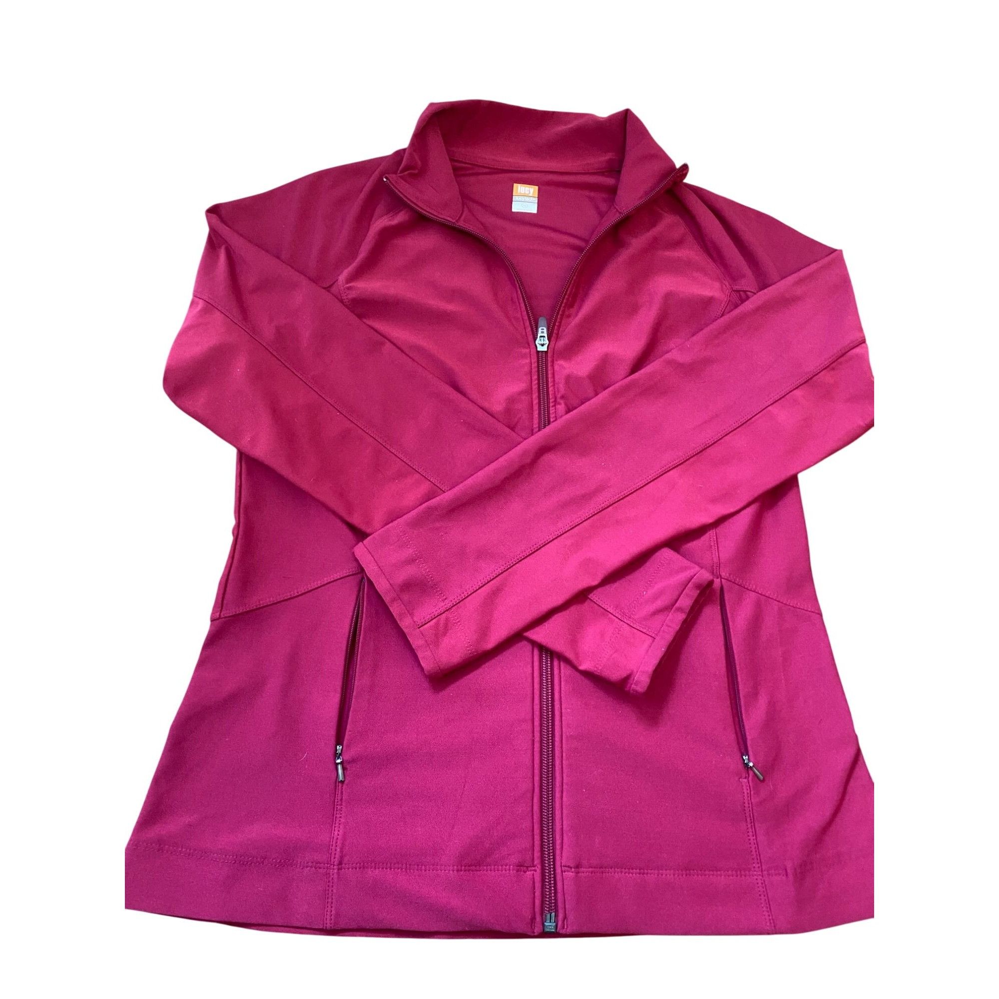 Other Lucy Womens PinkishRed Full-Zip Jacket With Front Pockets - Size M / US 6-8 / IT 42-44 - 1 Thumbnail