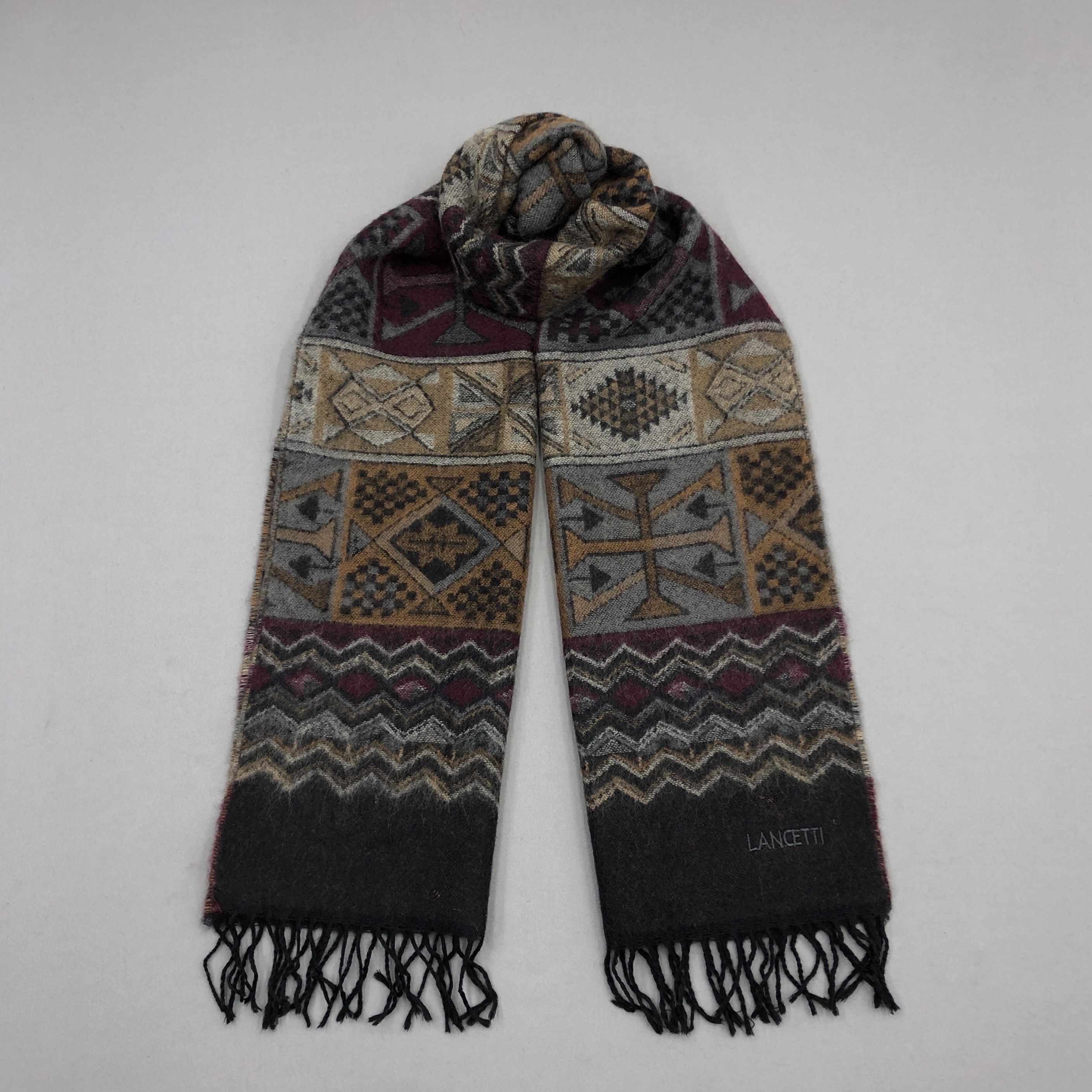 Lui di Lancetti Vintage Lancetti Scarf Muffler Wool Cashmere Scarves Size ONE SIZE - 1 Thumbnail