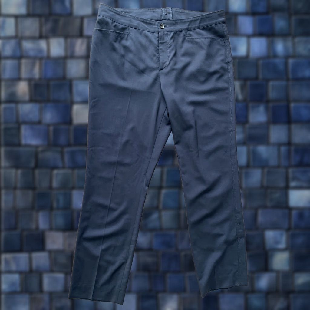 Bogner VINTAGE Bogner Dress Pants Womens Regular Size 34x29 Navy Blue Lightweight Wool Mid Rise Dress Pants Womens Mens? Size 32" / US 10 / IT 46 - 1 Thumbnail