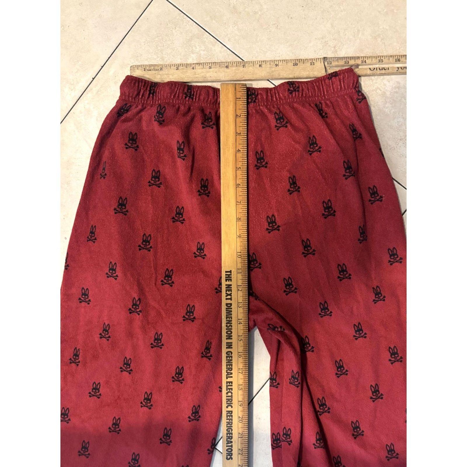 Psycho Bunny Psycho Bunny Pajama Pants Mens M Red fleece graphic print lounge sleepwear Size US 31 - 5 Thumbnail