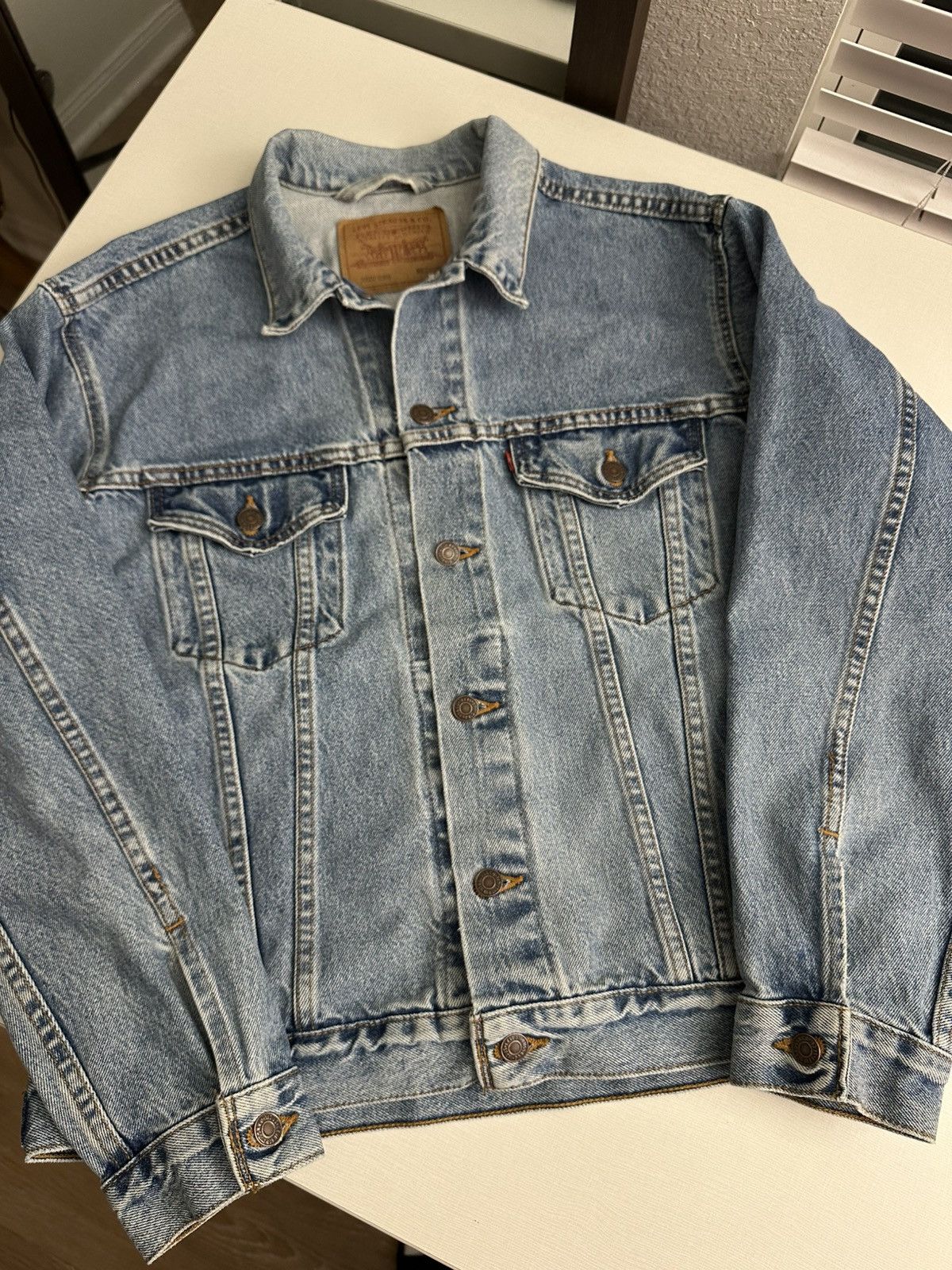Levi's × Levi's Vintage Clothing × Vintage Vtg 90s Levi's 527 Buttons Stamp Trucker Jacket Made in USA Size US M / EU 48-50 / 2 - 12 Thumbnail