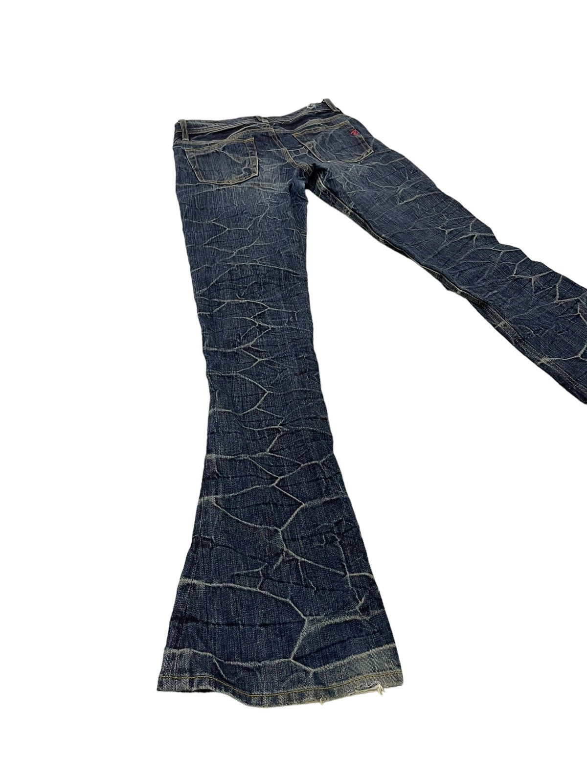 Japanese Brand Flare Jeans Brappers Honeycomb Distress Slim Low Rise 7🟦0 Size US 28 / EU 44 - 12 Thumbnail