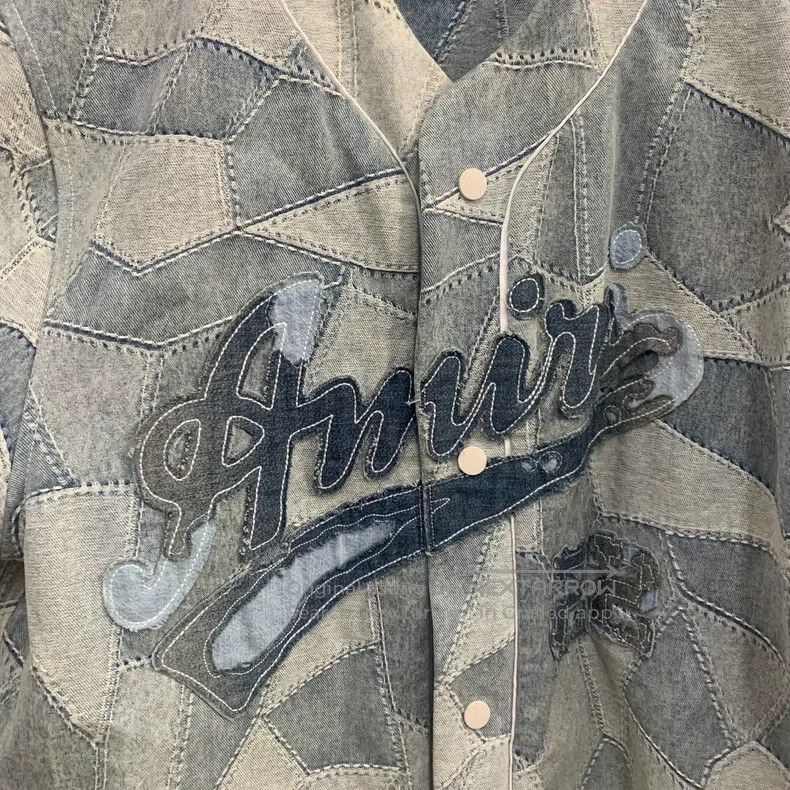 Amiri AMIRI Size M Denim stitching shirt Size US M / EU 48-50 / 2 - 5 Thumbnail