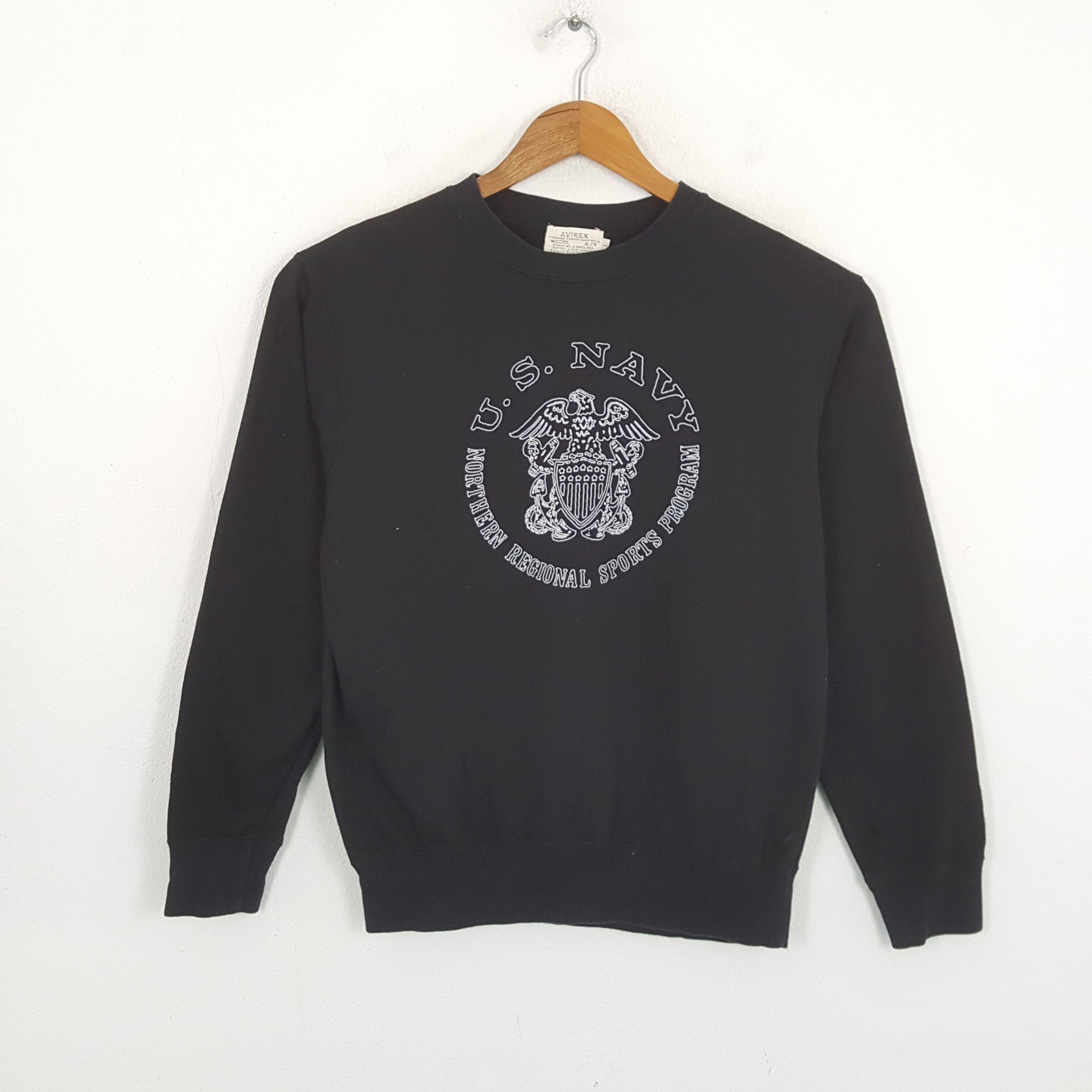 Avirex × Old Navy × Vintage Vintage U.S NAVY AVIREX American Army Style Sweatshirt Size US M / EU 48-50 / 2 - 1 Thumbnail
