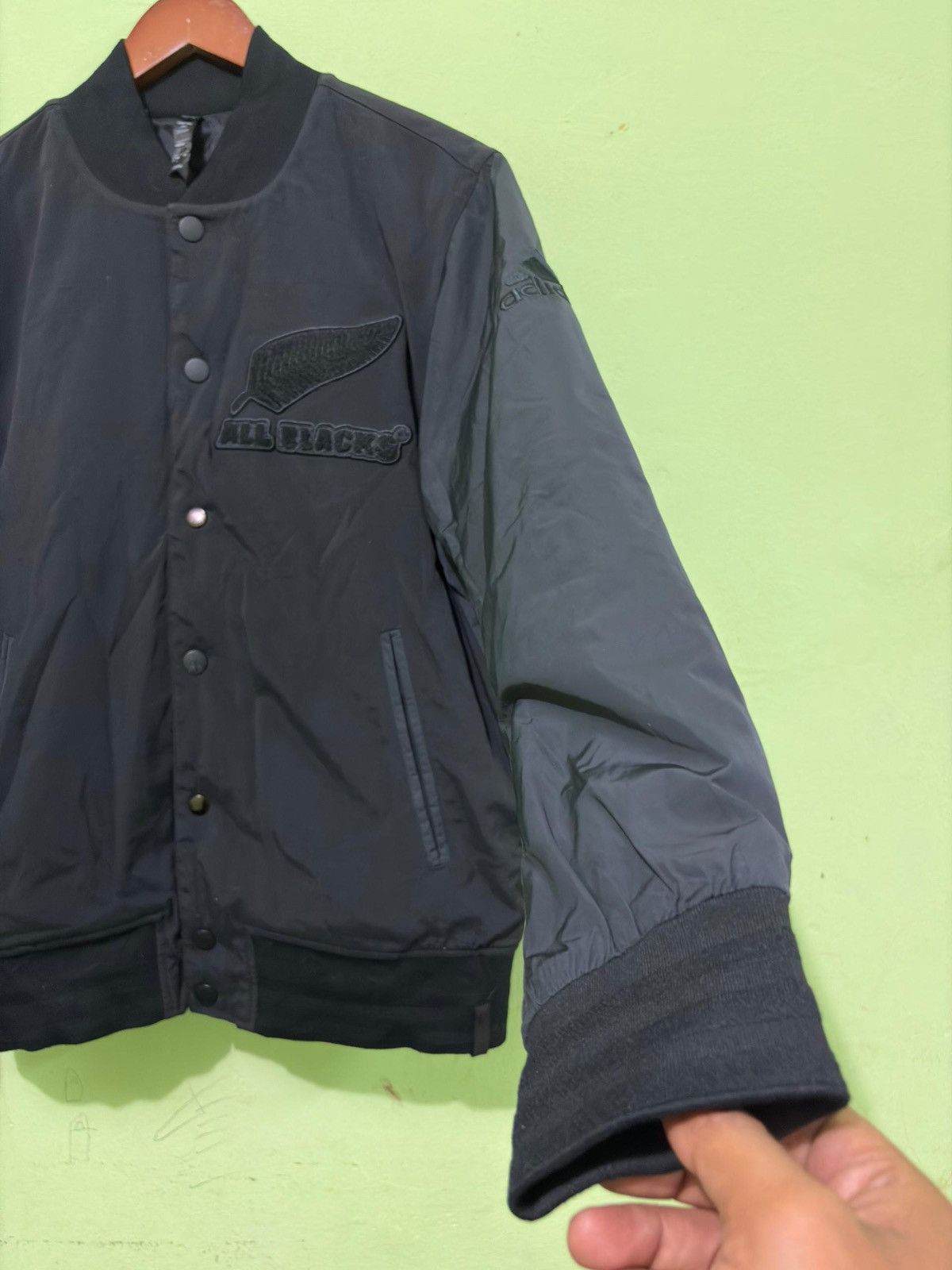 Adidas × All Blacks Adidas Bomber Jacket All Black New Zealand Rugby Jacket Size US M / EU 48-50 / 2 - 3 Thumbnail