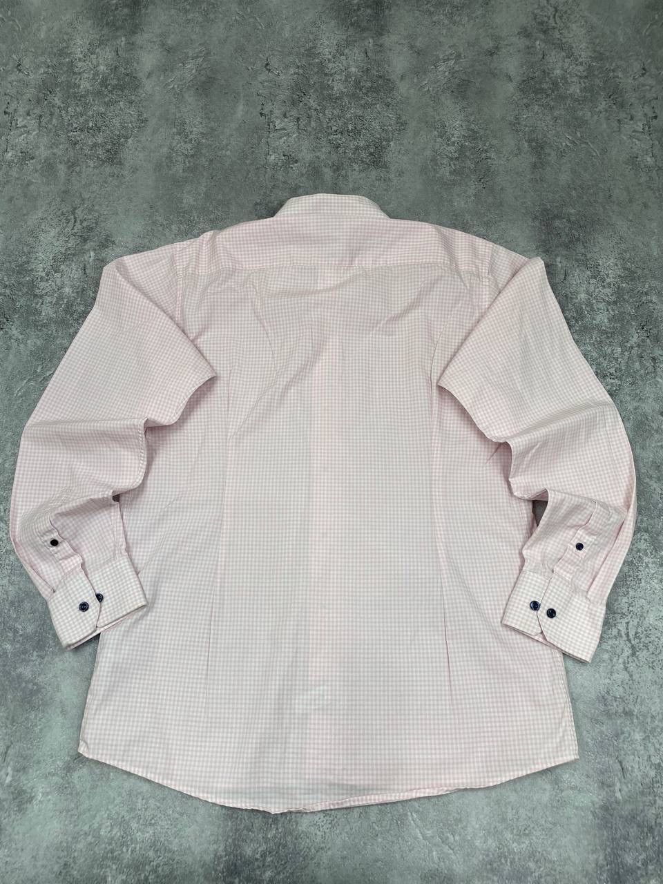 Eton Eton Men Cotton Dress Shirt Slim Fit Check Long Sleeve Pink Size US XL / EU 56 / 4 - 6 Thumbnail