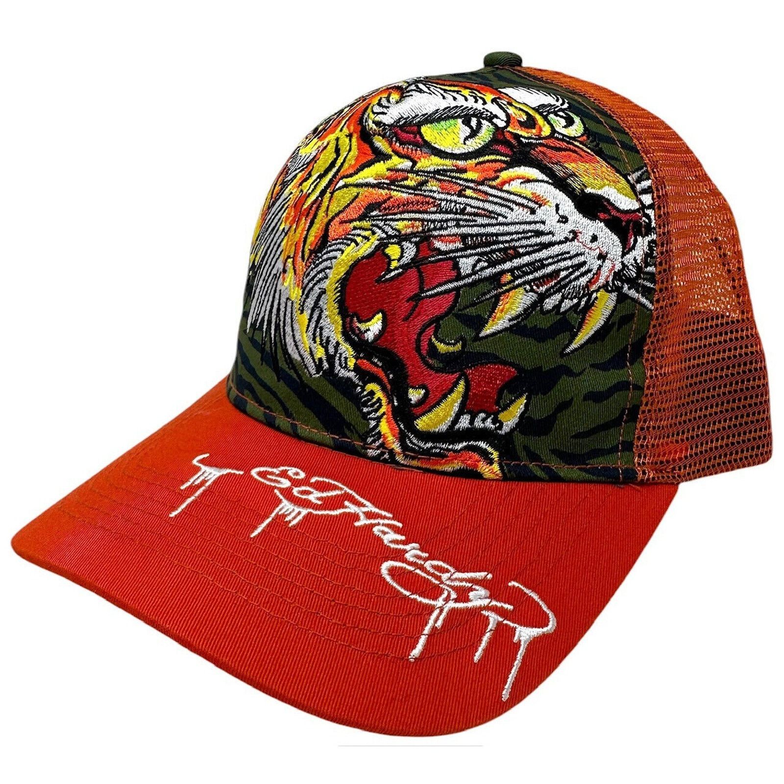 Ed Hardy Ed Hardy Trucker Hat Embroidered Tattoo Screaming Tiger Cap Size ONE SIZE - 2 Thumbnail