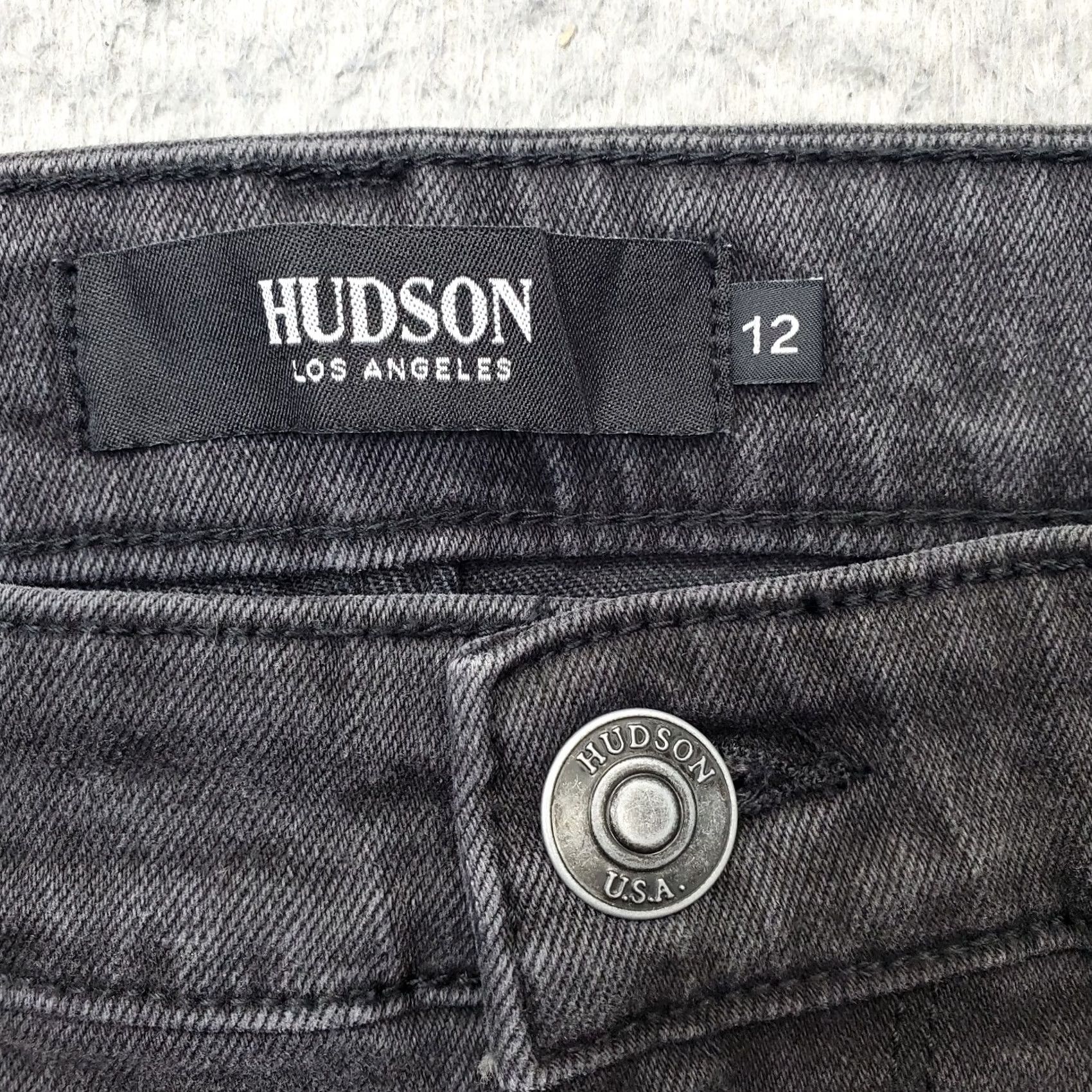 Hudson Hudson Jeans Womens 12 Black Denim Dark Wash Stretch Straight Leg Streetwear Shirt Size 34" / US 12 / IT 48 - 7 Thumbnail