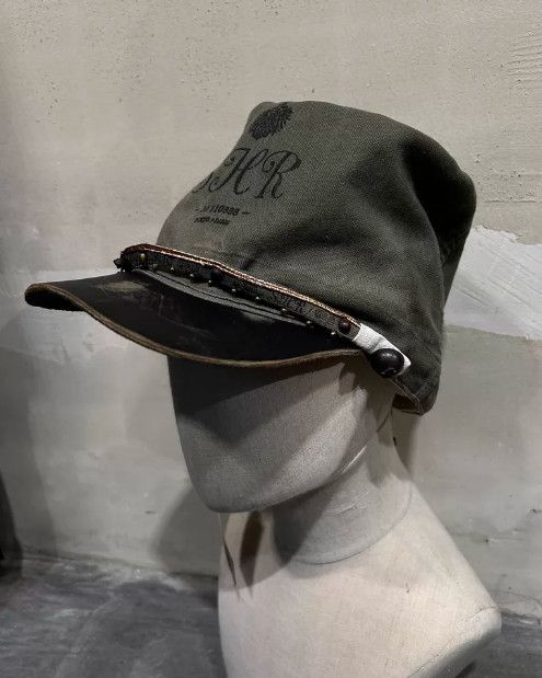 Share Spirit Homme Share Spirit Early Beaded Patchwork Leather Military Cap Size ONE SIZE - 1 Thumbnail